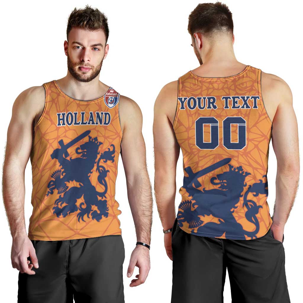 Custom Netherlands Football Men Tank Top Holland Lion