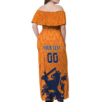 Custom Netherlands Football Off Shoulder Maxi Dress Holland Lion