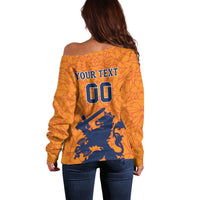 Custom Netherlands Football Off Shoulder Sweater Holland Lion
