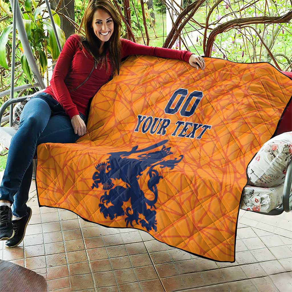 Custom Netherlands Football Quilt Holland Lion