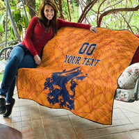 Custom Netherlands Football Quilt Holland Lion