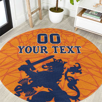 Custom Netherlands Football Round Carpet Holland Lion