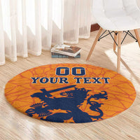 Custom Netherlands Football Round Carpet Holland Lion