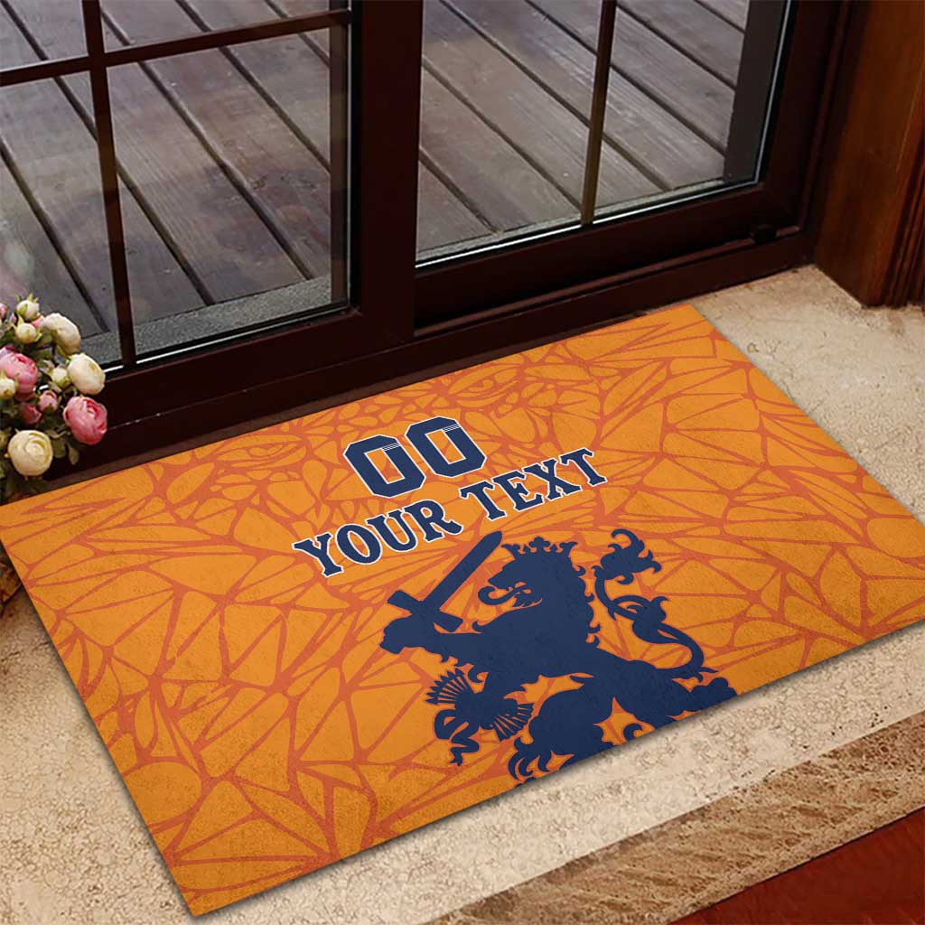 Custom Netherlands Football Rubber Doormat Holland Lion