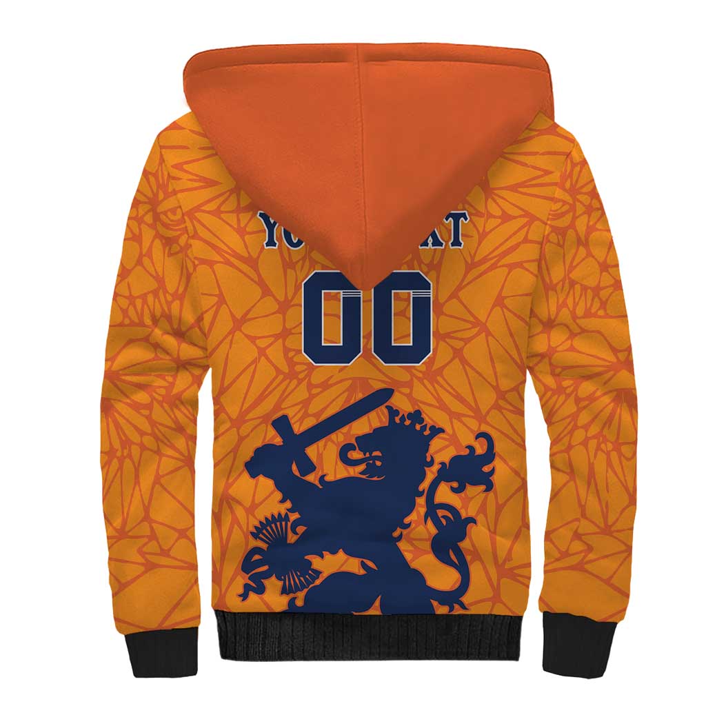 Custom Netherlands Football Sherpa Hoodie Holland Lion