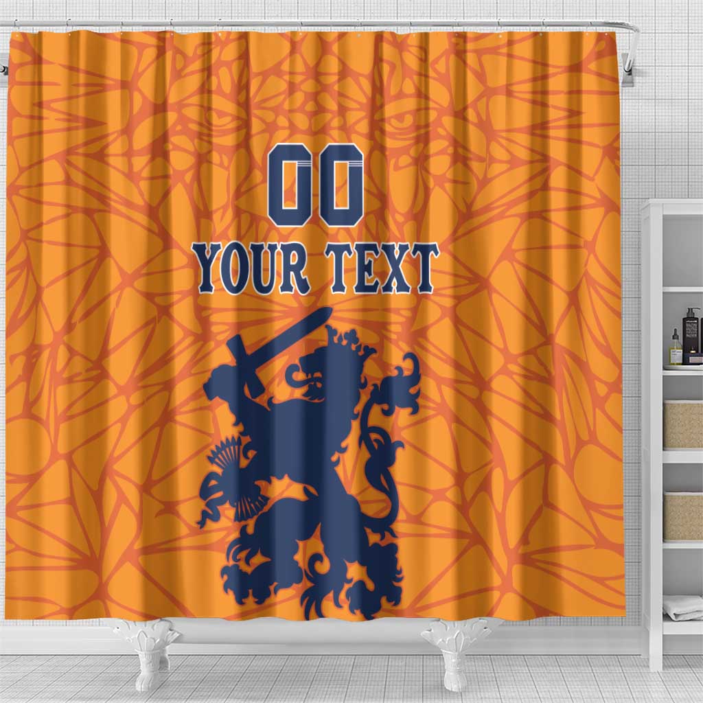 Custom Netherlands Football Shower Curtain Holland Lion