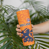 Custom Netherlands Football Skinny Tumbler Holland Lion