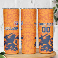 Custom Netherlands Football Skinny Tumbler Holland Lion