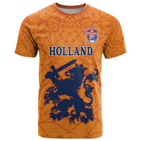 Custom Netherlands Football T Shirt Holland Lion