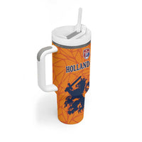 Custom Netherlands Football Tumbler With Handle Holland Lion