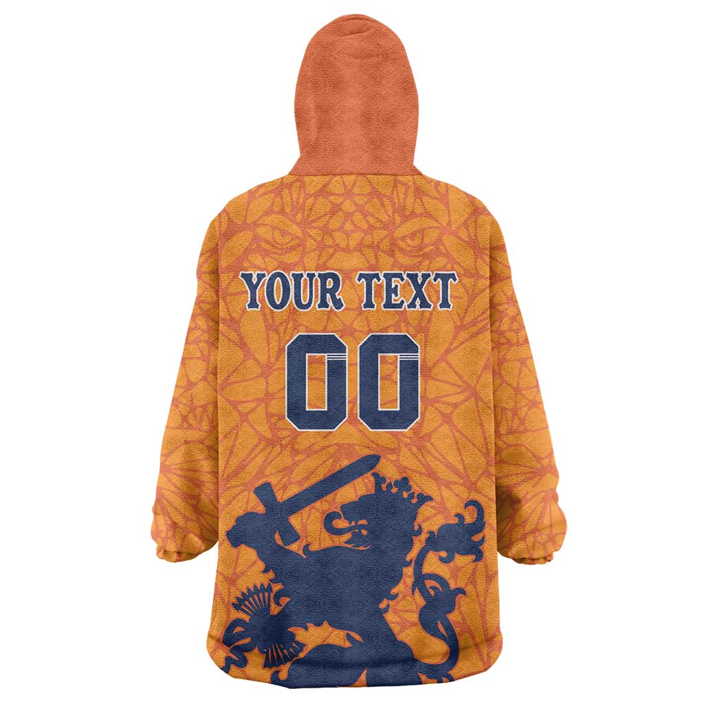 Custom Netherlands Football Wearable Blanket Hoodie Holland Lion