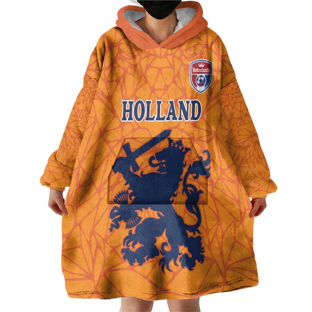 Custom Netherlands Football Wearable Blanket Hoodie Holland Lion