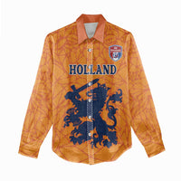 Custom Netherlands Football Women Casual Shirt Holland Lion