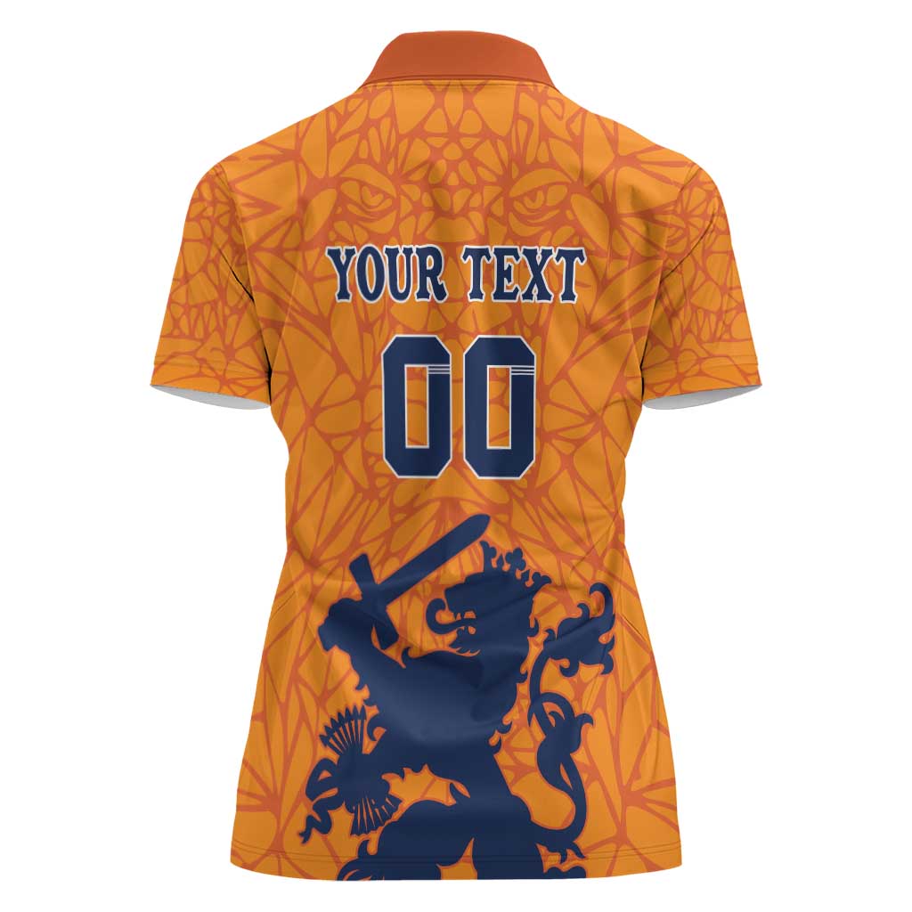 Custom Netherlands Football Women Polo Shirt Holland Lion