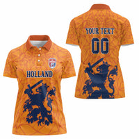 Custom Netherlands Football Women Polo Shirt Holland Lion