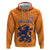 Custom Netherlands Football Zip Hoodie Holland Lion