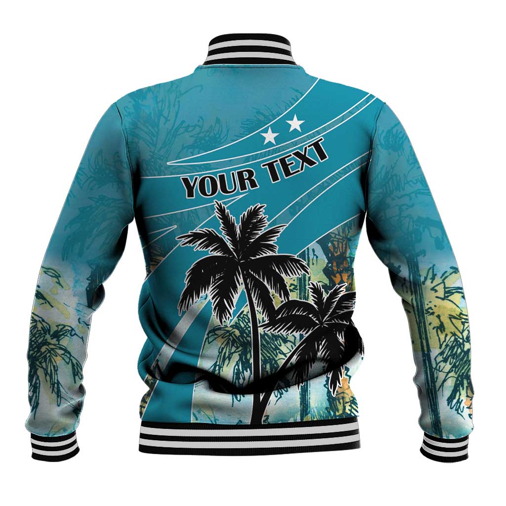 Personalized Saint Kitts and Nevis Coconut Palm Tree Baseball Jacket - Wonder Print Shop
