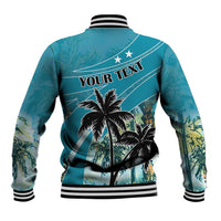 Personalized Saint Kitts and Nevis Coconut Palm Tree Baseball Jacket - Wonder Print Shop