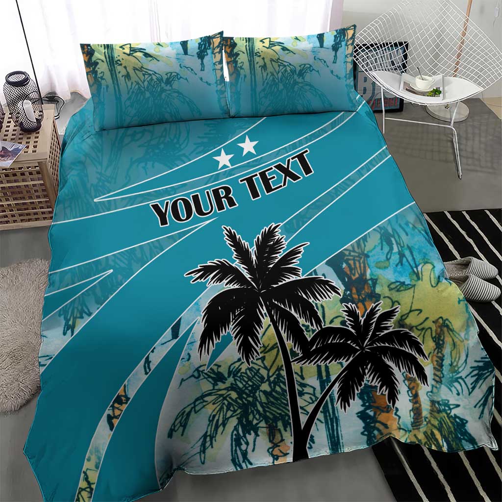 Personalized Saint Kitts and Nevis Coconut Palm Tree Bedding Set - Wonder Print Shop
