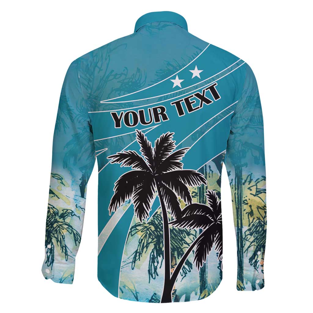 Personalized Saint Kitts and Nevis Coconut Palm Tree Family Matching Tank Maxi Dress and Hawaiian Shirt - Wonder Print Shop