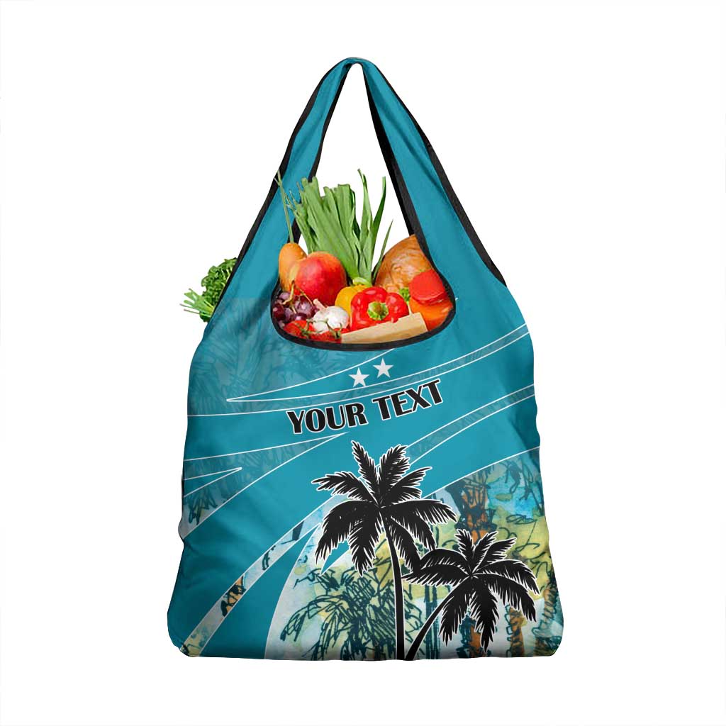 Personalized Saint Kitts and Nevis Coconut Palm Tree Grocery Bag