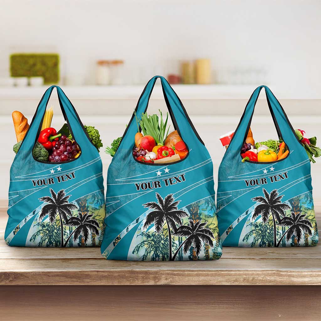 Personalized Saint Kitts and Nevis Coconut Palm Tree Grocery Bag
