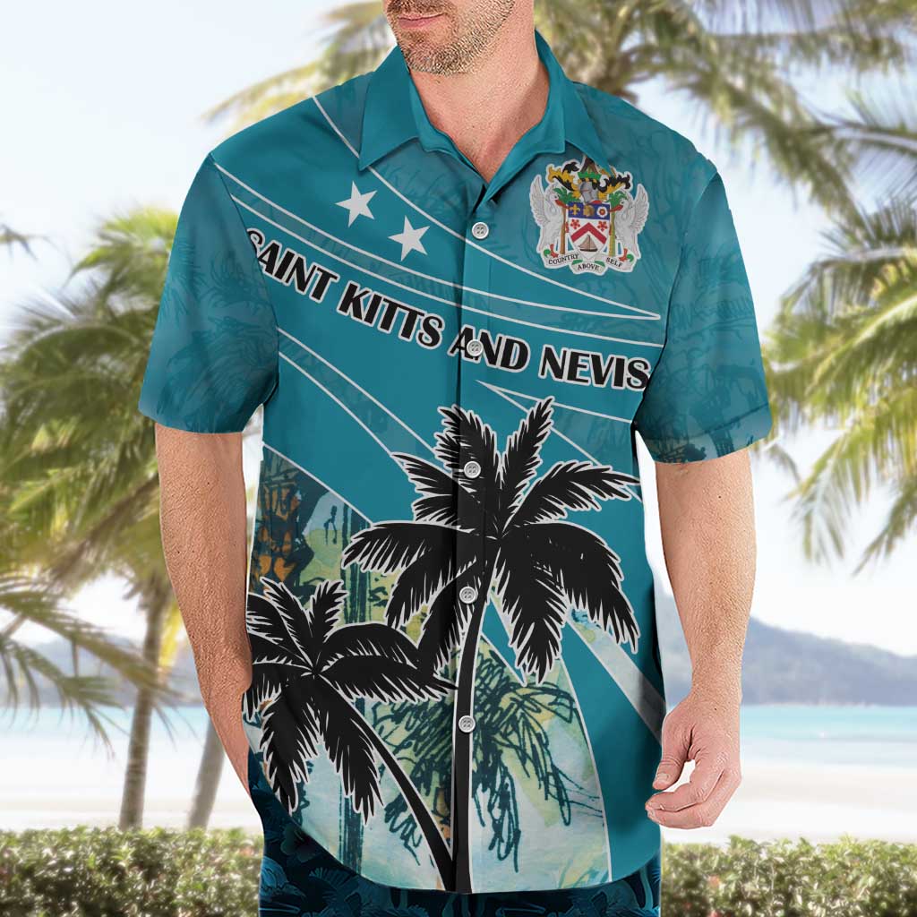 Personalized Saint Kitts and Nevis Coconut Palm Tree Hawaiian Shirt - Wonder Print Shop
