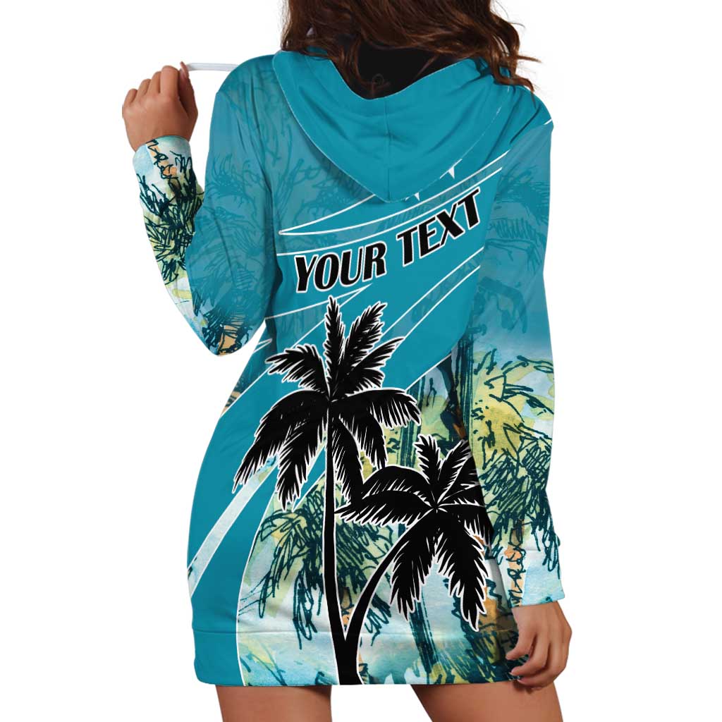 Personalized Saint Kitts and Nevis Coconut Palm Tree Hoodie Dress - Wonder Print Shop
