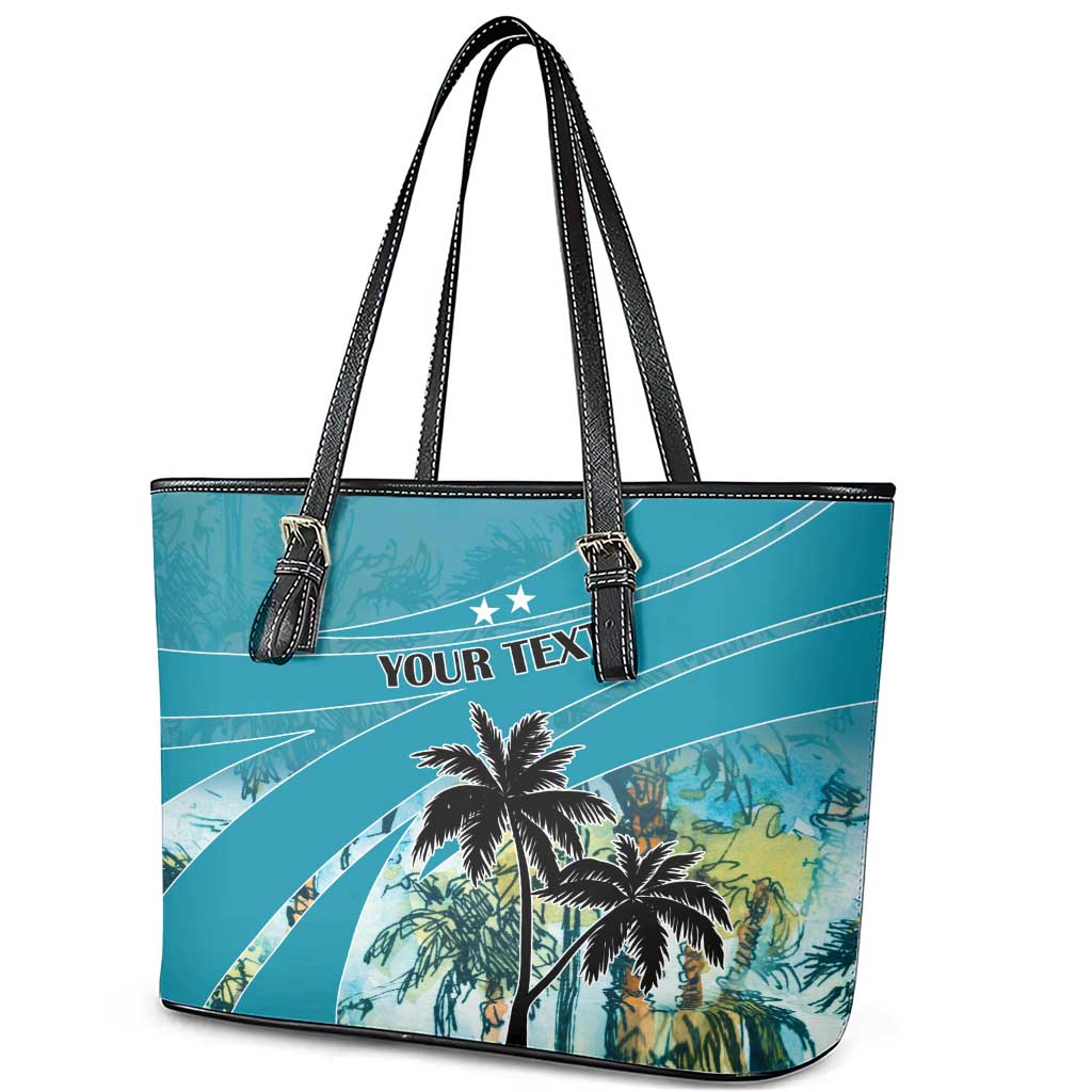 Personalized Saint Kitts and Nevis Coconut Palm Tree Leather Tote Bag - Wonder Print Shop