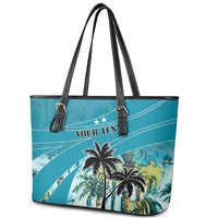 Personalized Saint Kitts and Nevis Coconut Palm Tree Leather Tote Bag - Wonder Print Shop