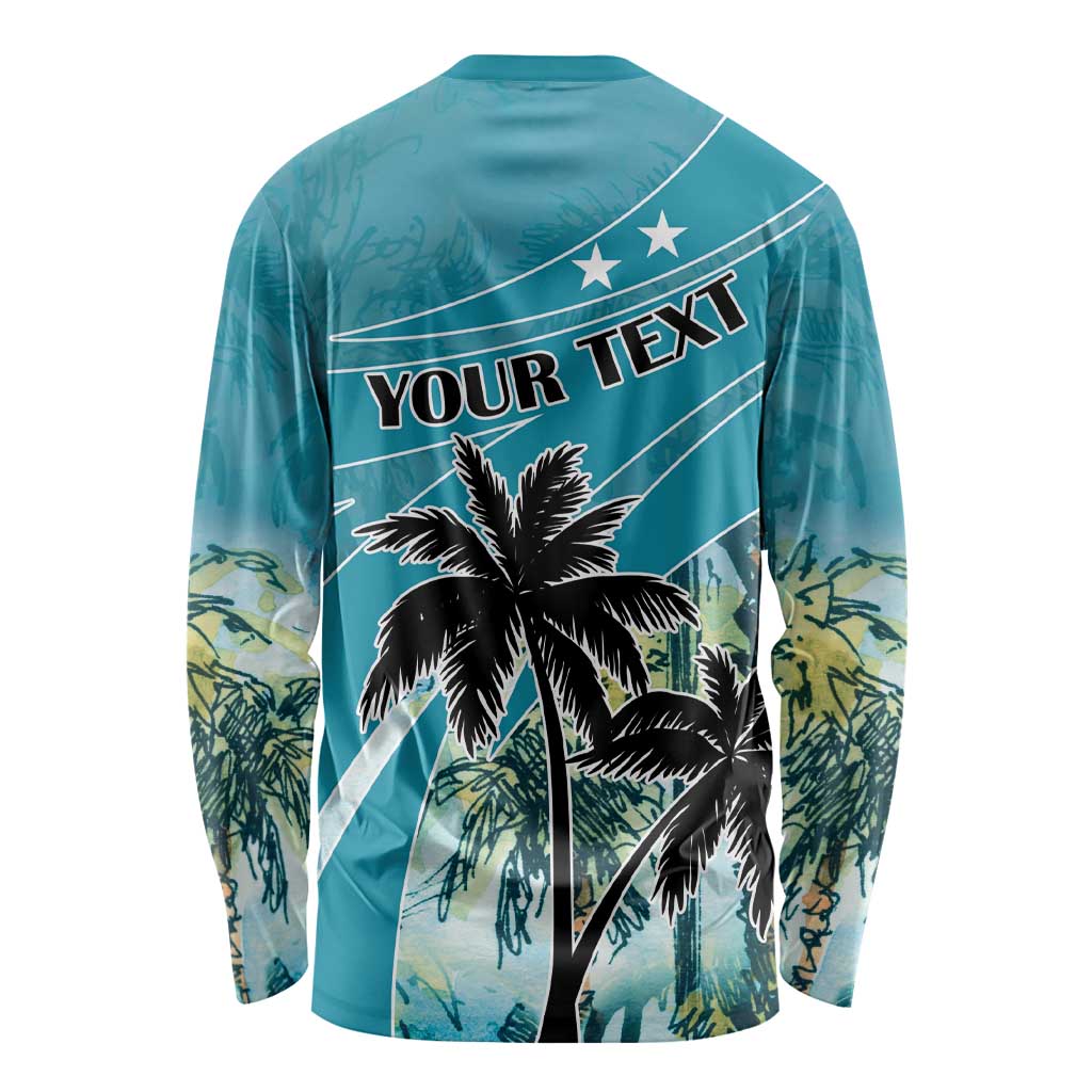 Personalized Saint Kitts and Nevis Coconut Palm Tree Long Sleeve Shirt - Wonder Print Shop