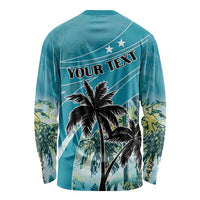 Personalized Saint Kitts and Nevis Coconut Palm Tree Long Sleeve Shirt - Wonder Print Shop