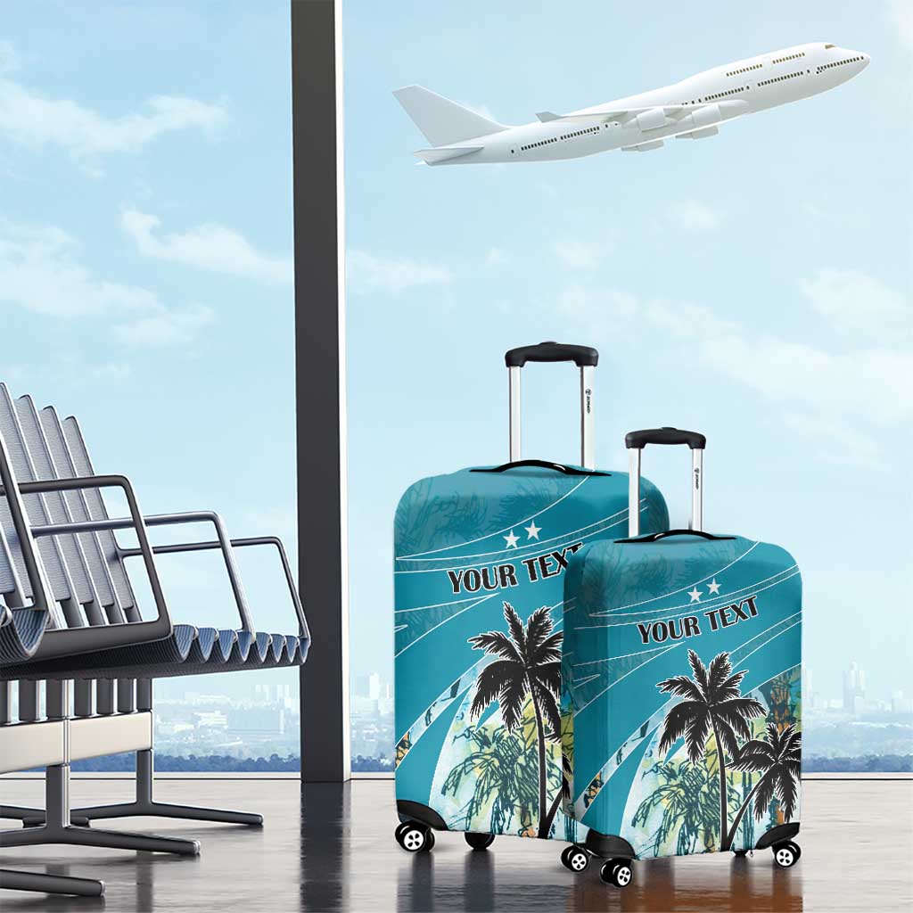 Personalized Saint Kitts and Nevis Coconut Palm Tree Luggage Cover - Wonder Print Shop