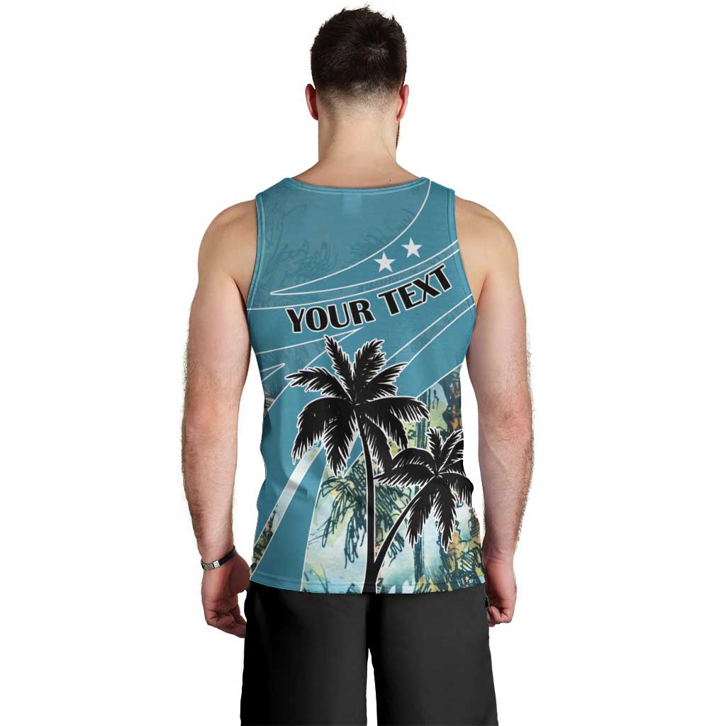 Personalized Saint Kitts and Nevis Coconut Palm Tree Men Tank Top - Wonder Print Shop