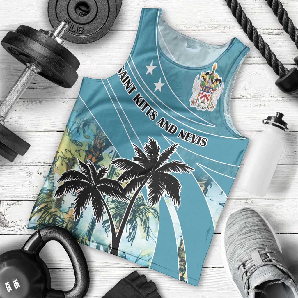 Personalized Saint Kitts and Nevis Coconut Palm Tree Men Tank Top - Wonder Print Shop