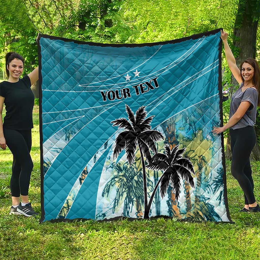 Personalized Saint Kitts and Nevis Coconut Palm Tree Quilt - Wonder Print Shop