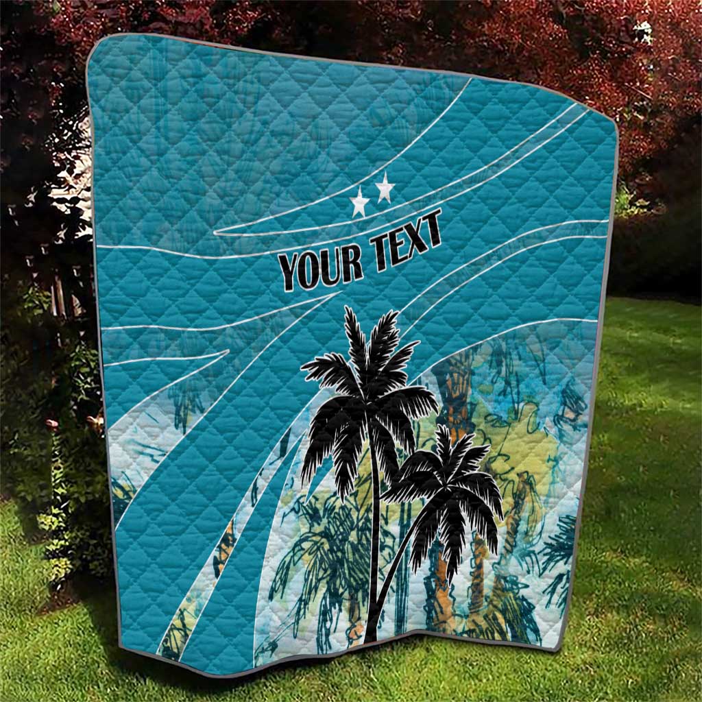Personalized Saint Kitts and Nevis Coconut Palm Tree Quilt - Wonder Print Shop