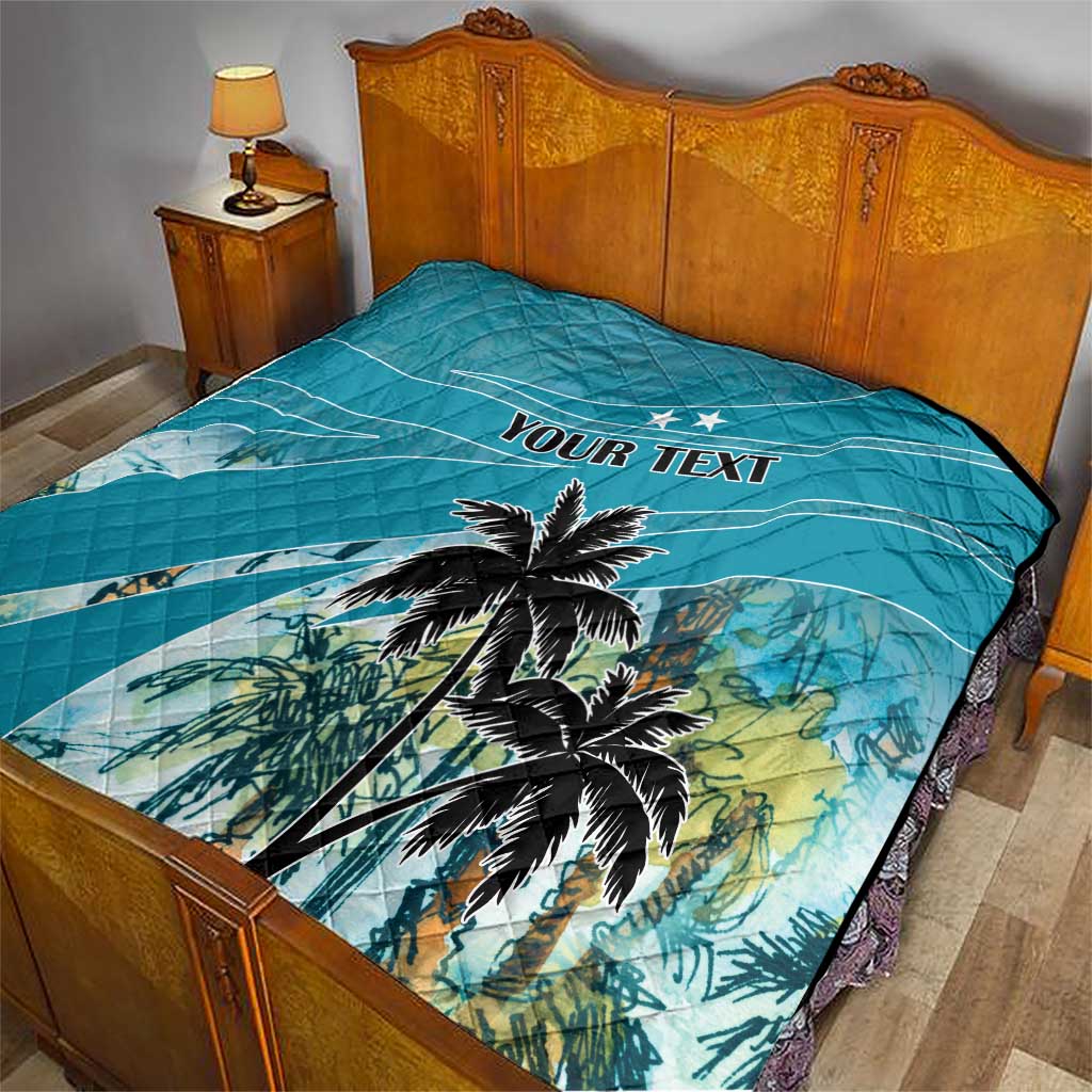 Personalized Saint Kitts and Nevis Coconut Palm Tree Quilt - Wonder Print Shop