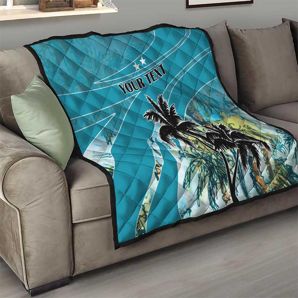 Personalized Saint Kitts and Nevis Coconut Palm Tree Quilt - Wonder Print Shop