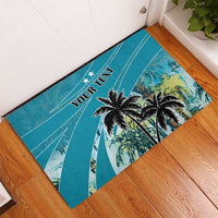 Personalized Saint Kitts and Nevis Coconut Palm Tree Rubber Doormat - Wonder Print Shop