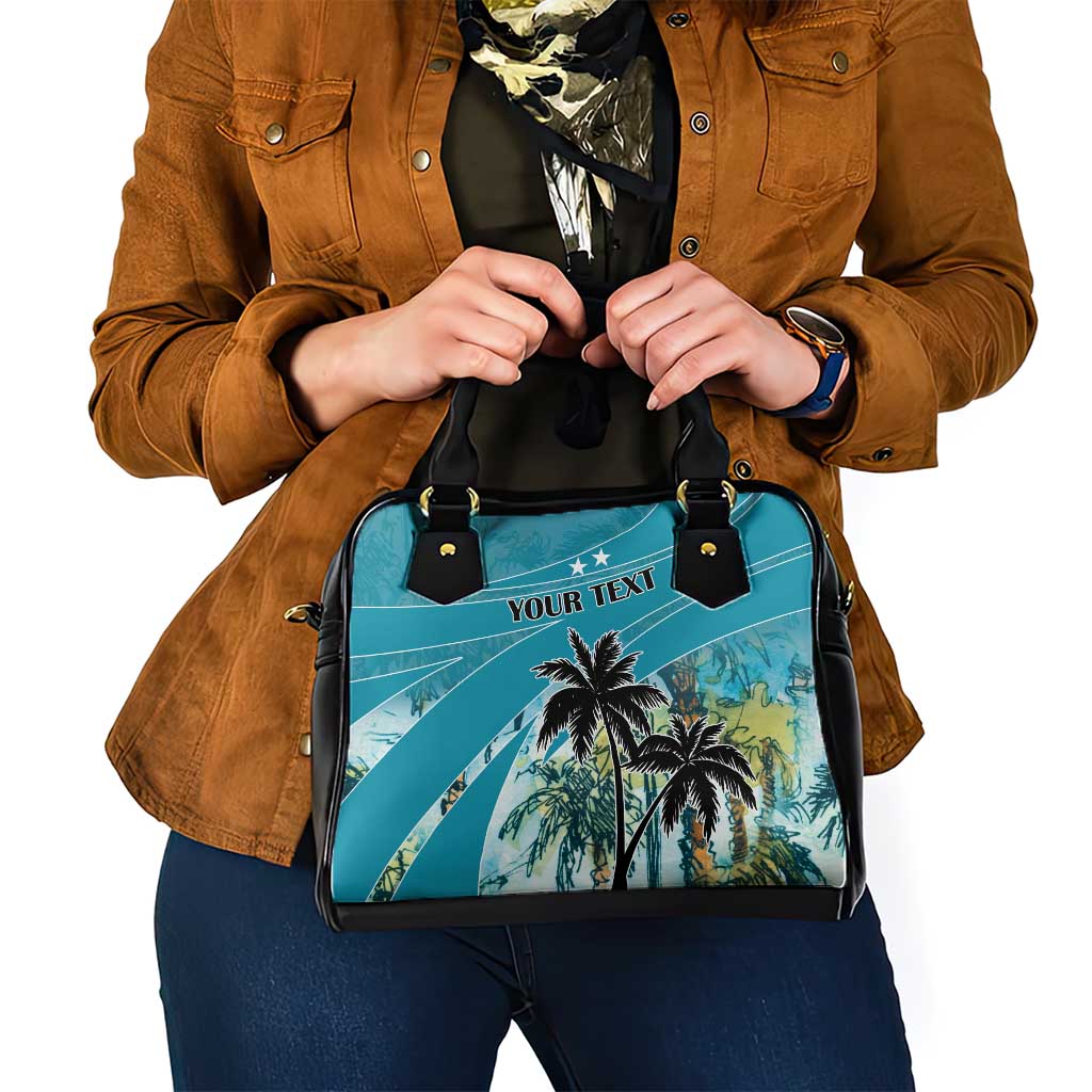 Personalized Saint Kitts and Nevis Coconut Palm Tree Shoulder Handbag