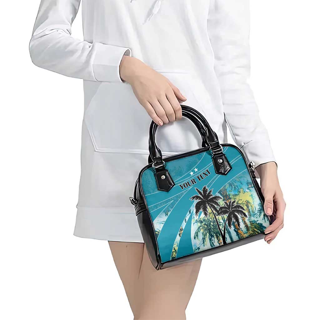 Personalized Saint Kitts and Nevis Coconut Palm Tree Shoulder Handbag