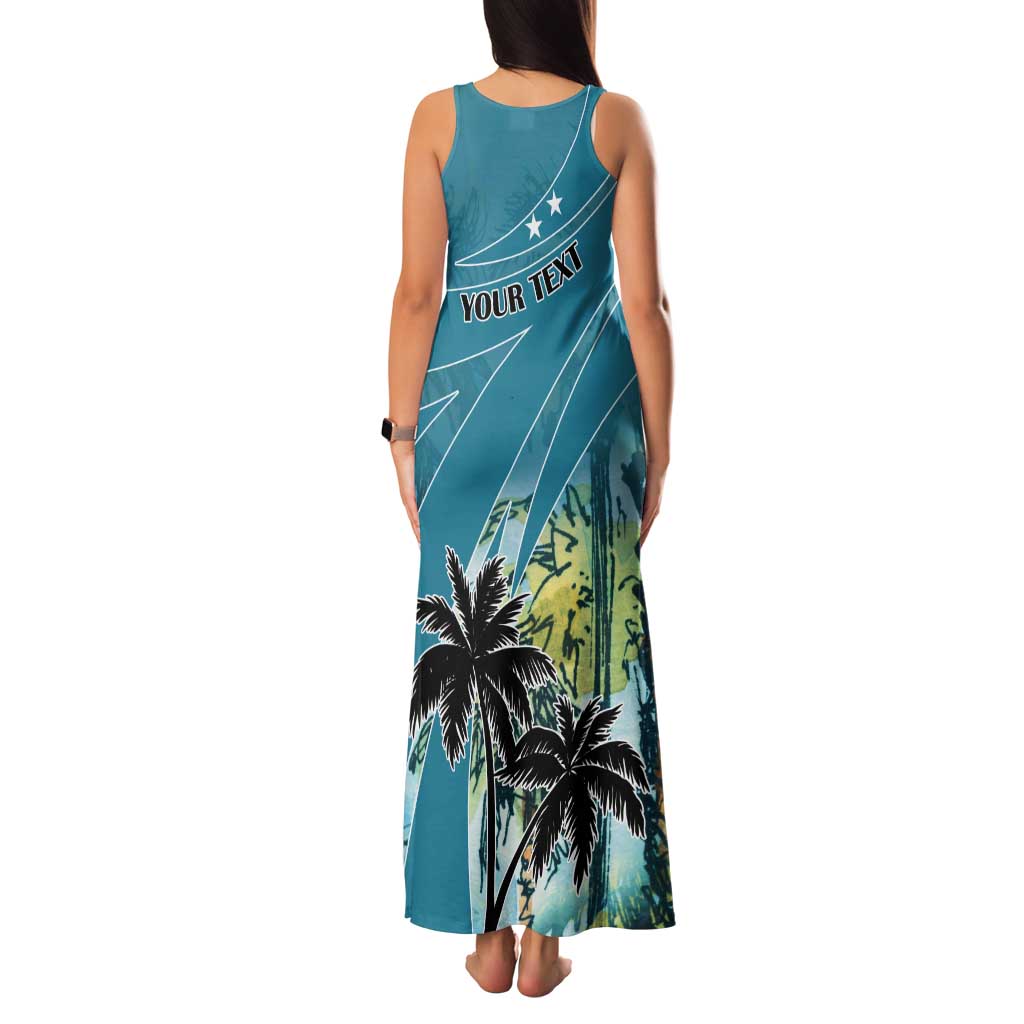Personalized Saint Kitts and Nevis Coconut Palm Tree Tank Maxi Dress - Wonder Print Shop