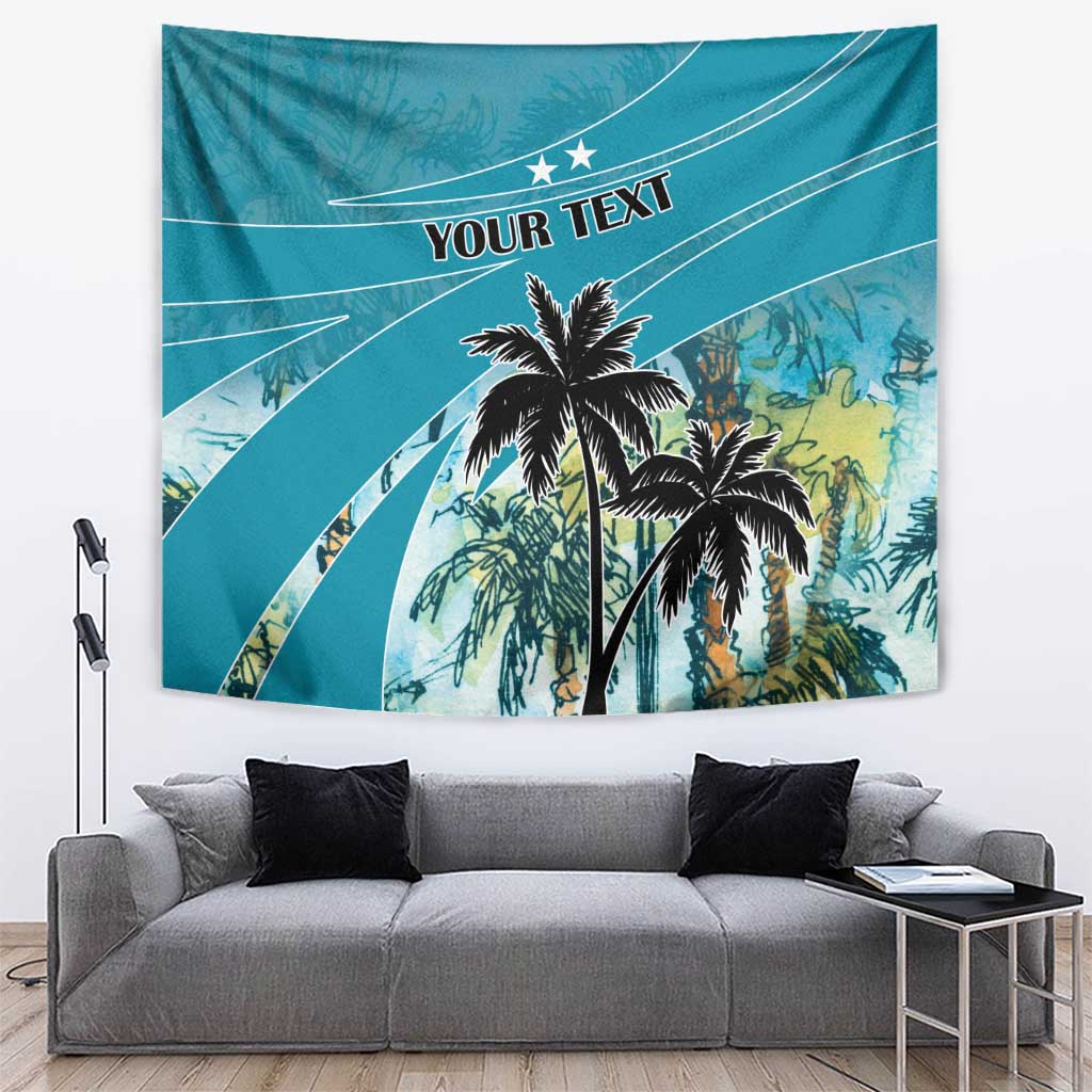 Personalized Saint Kitts and Nevis Coconut Palm Tree Tapestry - Wonder Print Shop