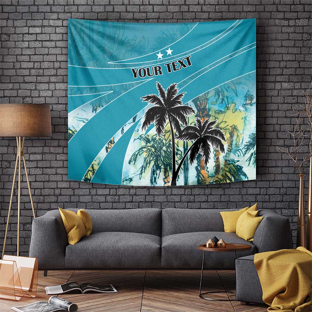 Personalized Saint Kitts and Nevis Coconut Palm Tree Tapestry - Wonder Print Shop