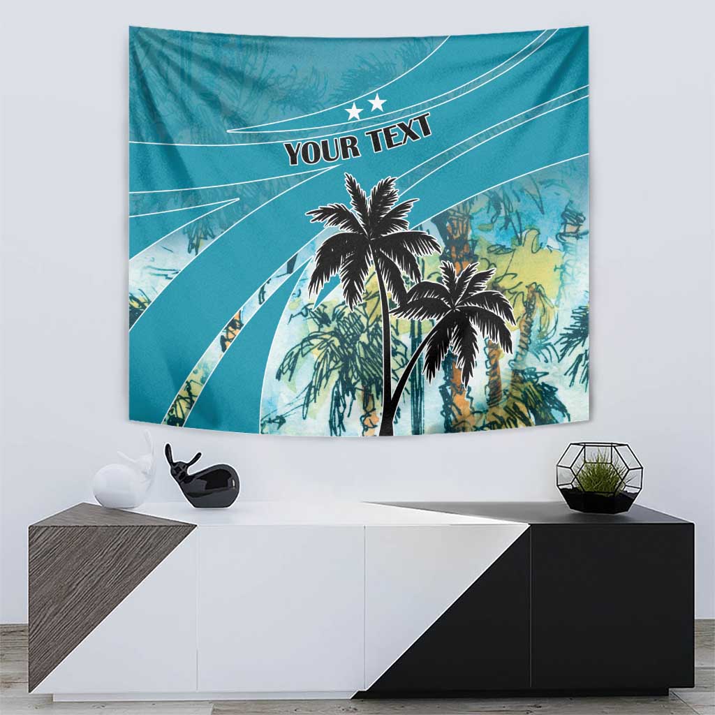 Personalized Saint Kitts and Nevis Coconut Palm Tree Tapestry - Wonder Print Shop