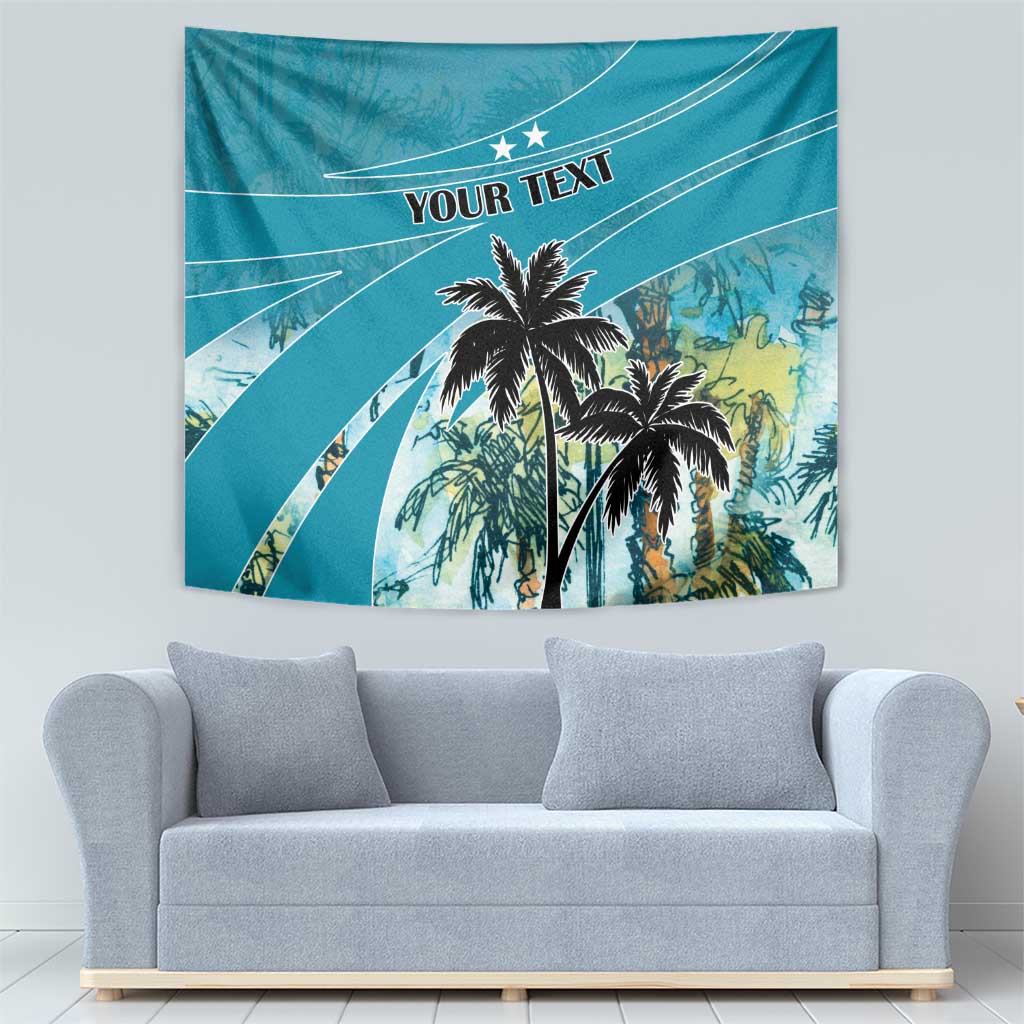 Personalized Saint Kitts and Nevis Coconut Palm Tree Tapestry - Wonder Print Shop