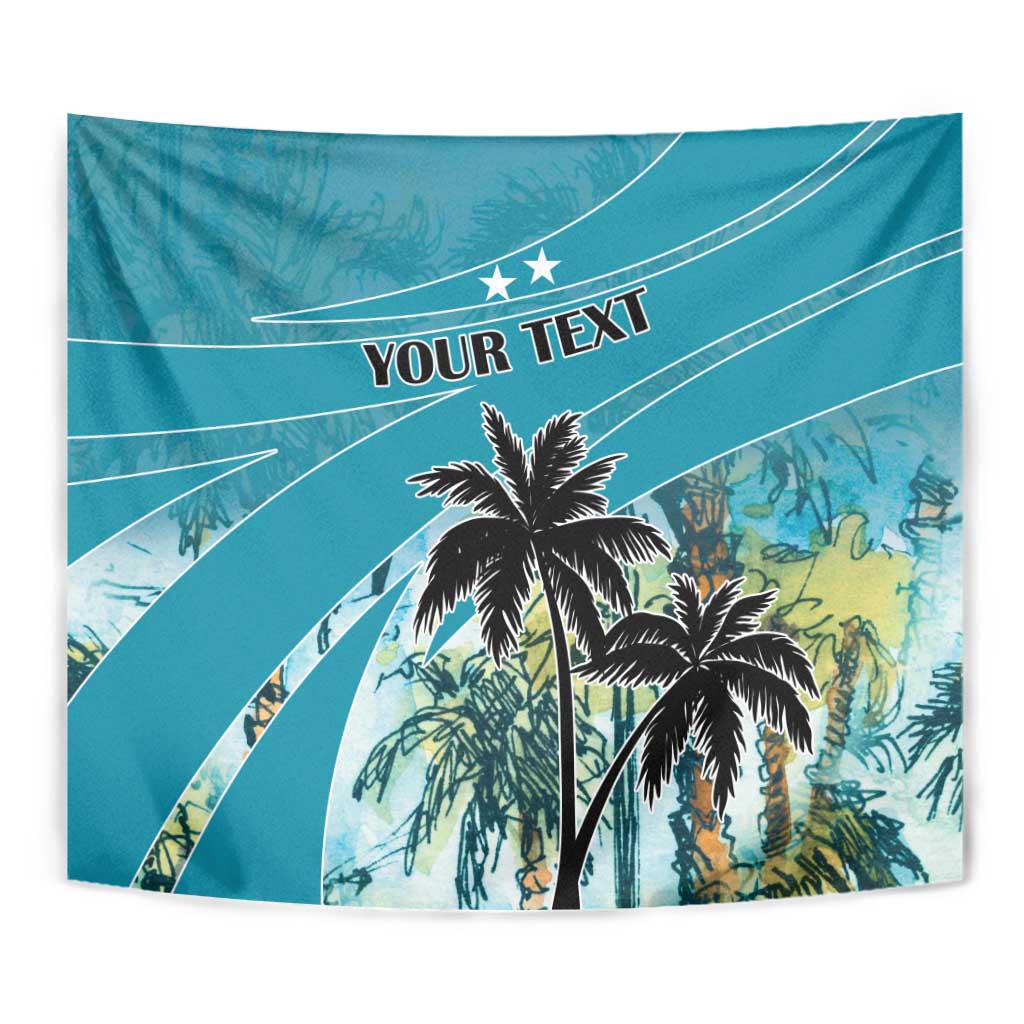 Personalized Saint Kitts and Nevis Coconut Palm Tree Tapestry - Wonder Print Shop