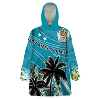 Personalized Saint Kitts and Nevis Coconut Palm Tree Wearable Blanket Hoodie - Wonder Print Shop