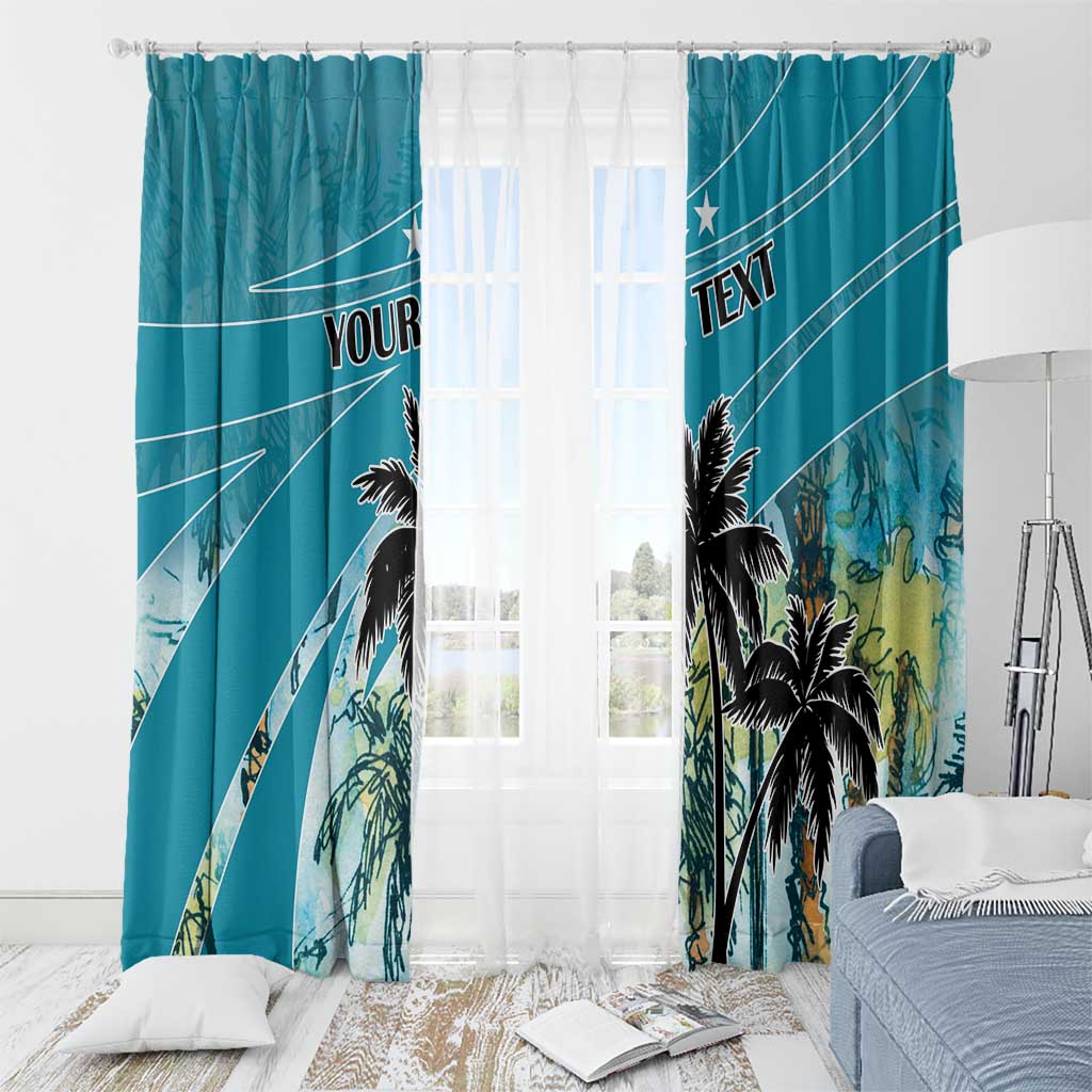 Personalized Saint Kitts and Nevis Coconut Palm Tree Window Curtain - Wonder Print Shop